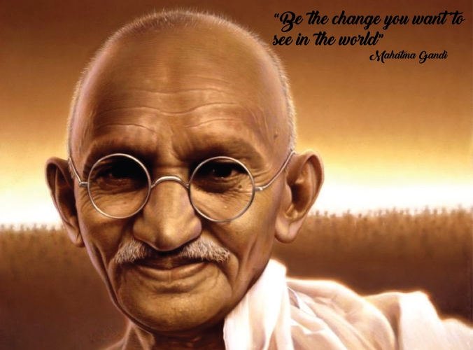 Mahatma Gandhi; One of the greatest leaders in the world.